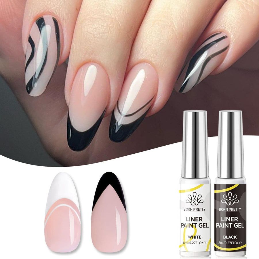 2pcs Black & White Liner Paint Gel 8ml