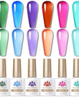 6 Colors Green Blue Gel Polish Set 10ml