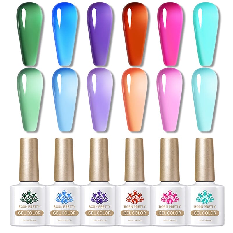 6 Colors Green Blue Gel Polish Set 10ml