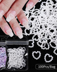 100pcs White Pearl Love Design