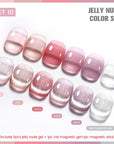 6 Colors Jelly Jude & Cat Magnetic Gel Set 10 10ml with Magnetic Stick