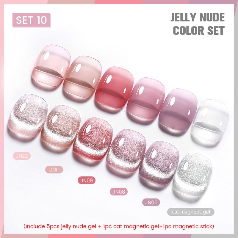 6 Colors Jelly Jude & Cat Magnetic Gel Set 10 10ml with Magnetic Stick