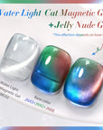 2pcs Set Water Light Cat Magnetic Gel & Jelly Nude Gel