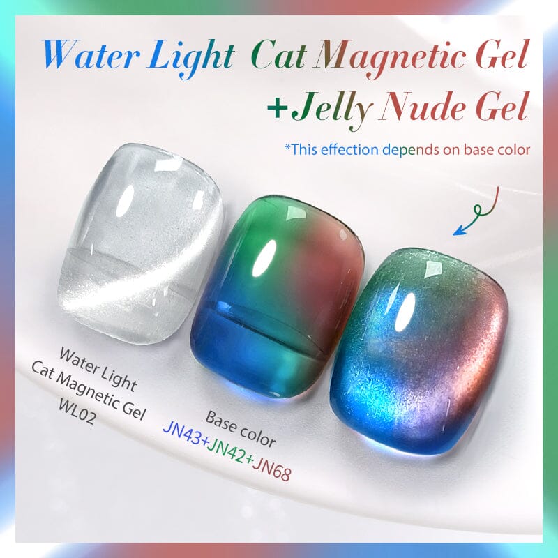 2pcs Set Water Light Cat Magnetic Gel & Jelly Nude Gel