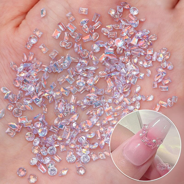 Mix Shapes Nail Art Decorations Sparkle Mini Auroras Ice Translucent Rhinestone Nail Art Manicure