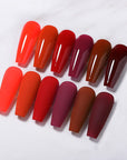 Red 6 Colors Gel Polish Set 19 10ml