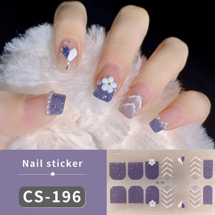 12 Tips Spring Summer Flowers Heart Semi Cured Gel Nail Strips