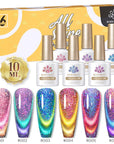 6 Colors Gel Polish Set (Magnetic, Thermal)