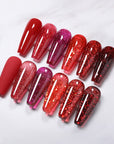 Red Glitter 6 Colors Gel Polish Set 10ml