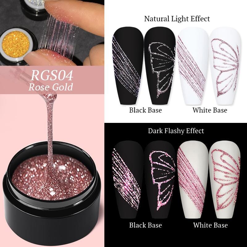 Reflective Glitter Spider Nail Gel