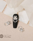 Butterfly Heart Pearly Alloy Nail Decoration