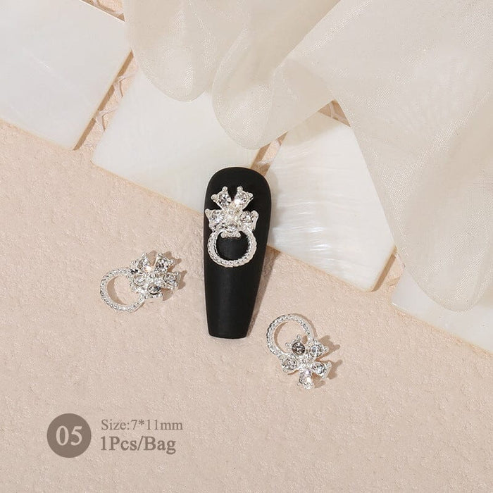 Butterfly Heart Pearly Alloy Nail Decoration