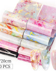 10pcs Marble Nail Foil Stickers