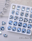 25pcs Mixed Shape Crystal Rhinestones Nail Art Decoration