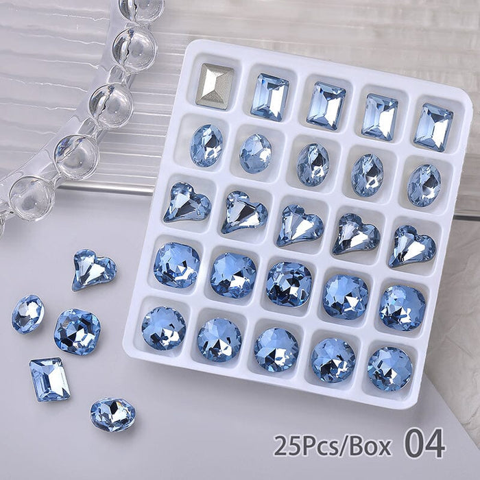 25pcs Mixed Shape Crystal Rhinestones Nail Art Decoration