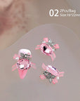 Sparkling Handmade Butterfly Lace Nail Crystal Pile Rhinestones