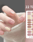 22 Tips Pure Glitter Colors Semi Cured Gel Nail Strips