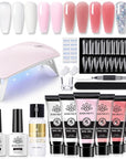 6 Colors Extension Gel Starter Kit with Nail Lamp Base Top Coat 15ml