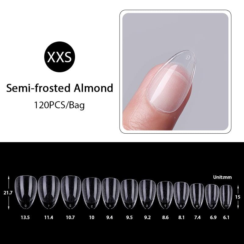 120pcs Semi-frosted Almond Nail Tips