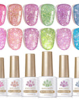 6 Colors Mica Flakes Neon Reflective Gel 7ml