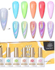 6 Colors Jelly Gel & Cat Magnetic Gel Polish Set #11 10ml