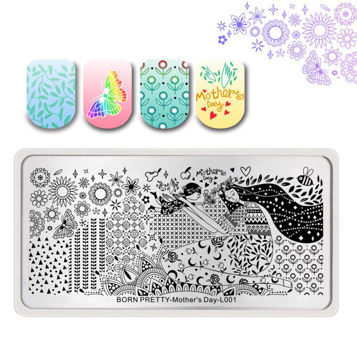 Nail Stamping Plate Mother's Day L001