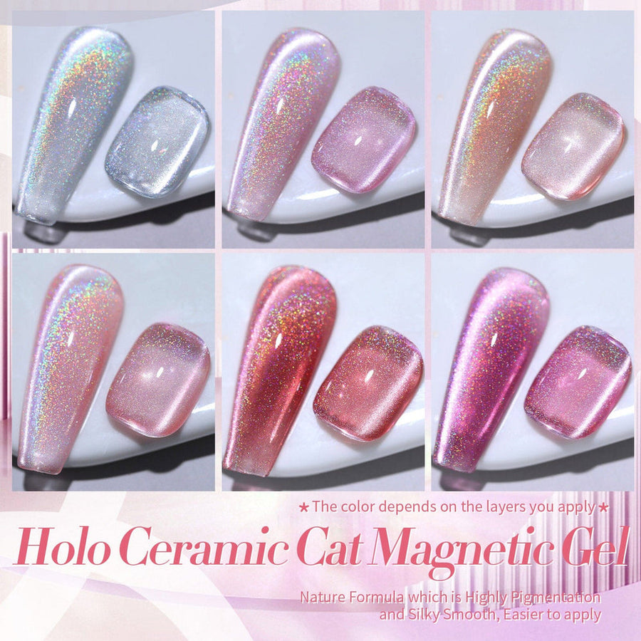 6 Colors Holo Ceramic Cat Magnetic Gel 7ml