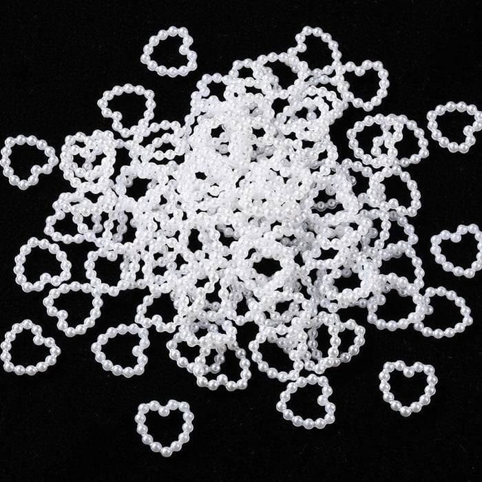 100pcs White Pearl Love Design