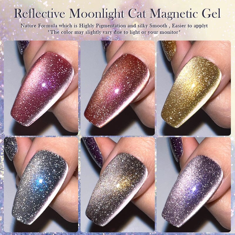 6 Colors Reflective Moonlight Cat Magnetic Gel 10ml