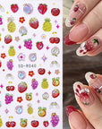 Fruit Flower Butterfly 5D Nail Stickers