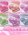 6 Colors Mica Flakes Neon Reflective Gel 7ml