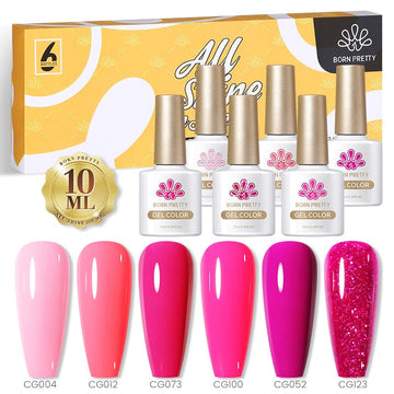 Pink 6 Colors Gel Polish Set 10ml