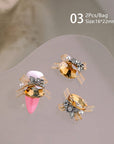 Sparkling Handmade Butterfly Lace Nail Crystal Pile Rhinestones