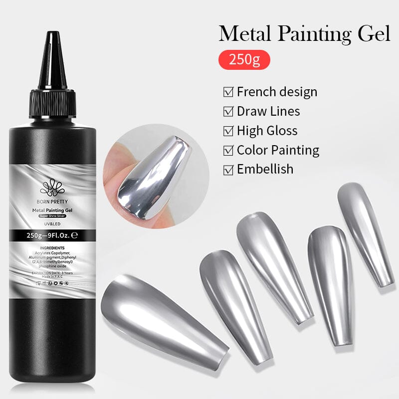 Super Shine Silver Metal Painting Gel 250g