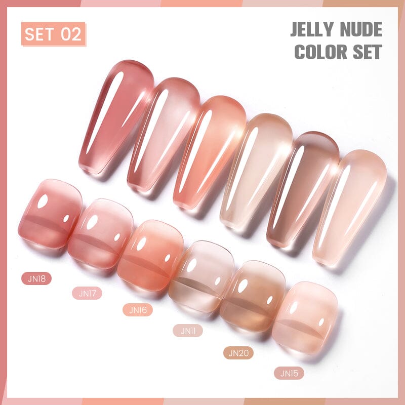 6 Colors Nude Jelly Gel Set 02 10ml