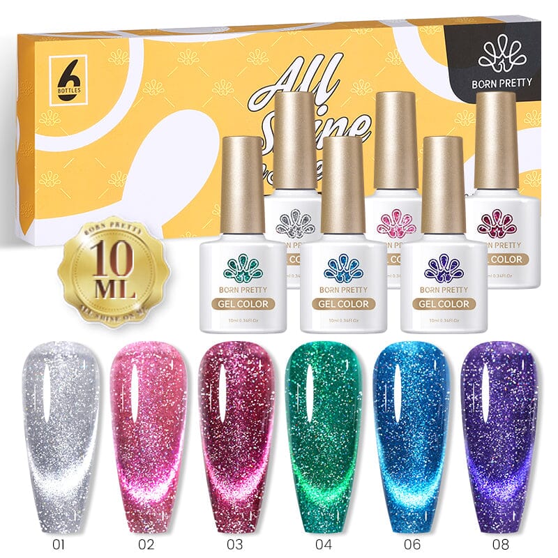 6 Colors Gel Polish Set (Magnetic, Thermal)