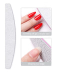 5pcs White Curved Nail Files 100/180