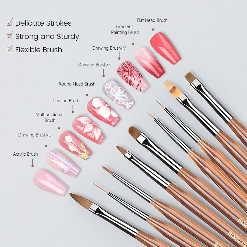 9pcs Nail Brush Set