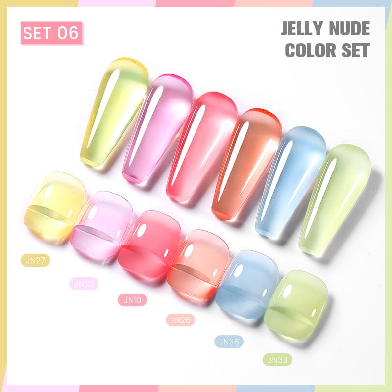 6 Colors Yellow Pink Jelly Gel Set 06 10ml