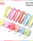 6 Colors Yellow Pink Jelly Gel Set 06 10ml