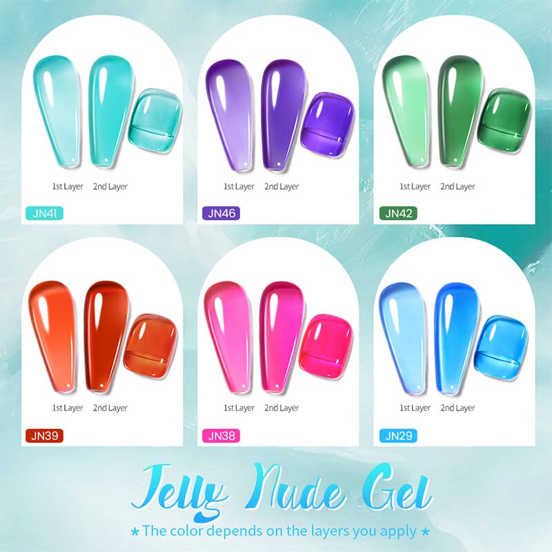 6 Colors Green Blue Gel Polish Set 10ml