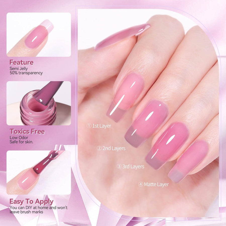 X-Jelly Gel HEMA FREE Semi Jelly Gel Pink #05 15ml