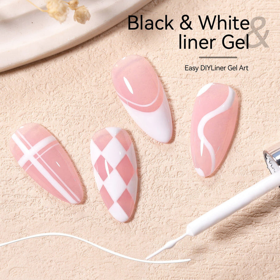 2pcs Black & White Liner Paint Gel 8ml