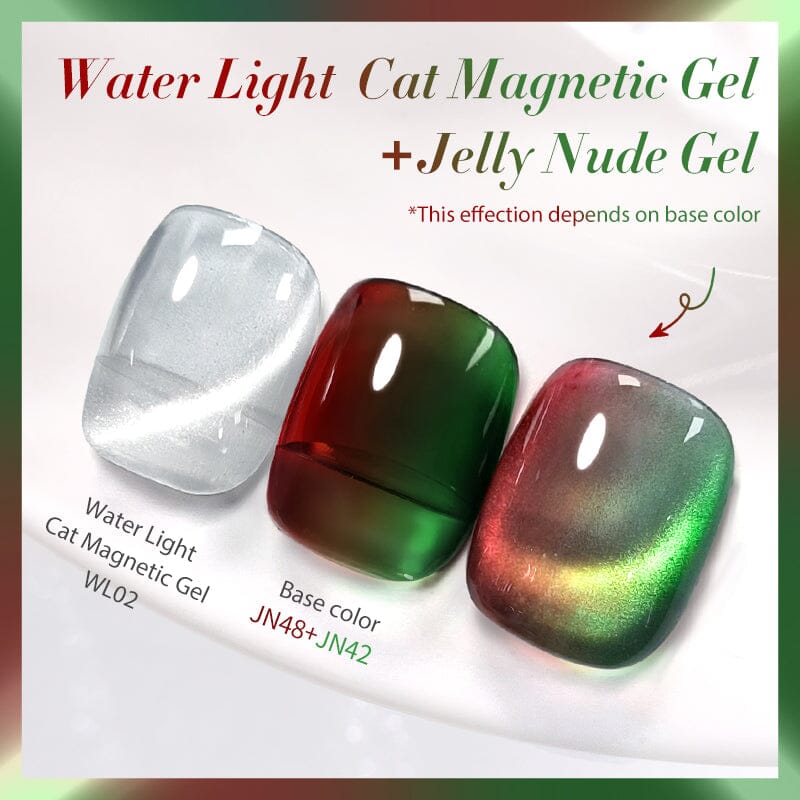 2pcs Set Water Light Cat Magnetic Gel & Jelly Nude Gel