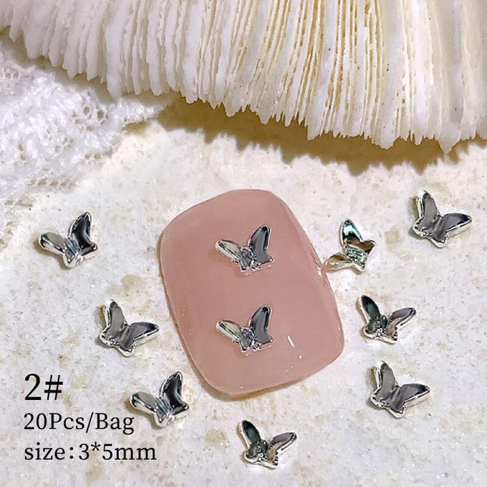 20pcs Butterfly Metal Nail Decoration