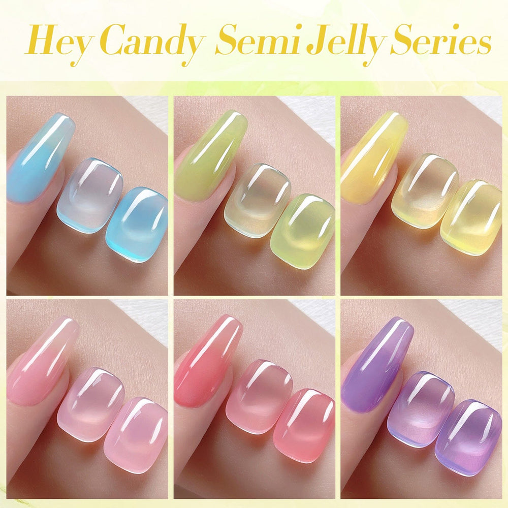 6 Colors Hey Candy Semi Jelly Gel Polish Set 7ml