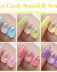 6 Colors Hey Candy Semi Jelly Gel Polish Set 7ml