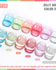 6 Colors Jelly Jude & Cat Magnetic Gel Set 09 10ml with Magnetic Stick