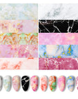 10pcs Marble Nail Foil Stickers