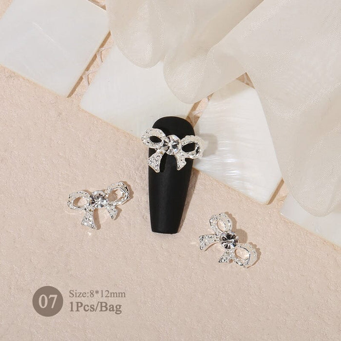 Butterfly Heart Pearly Alloy Nail Decoration